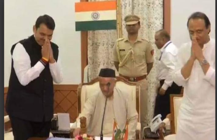 देवेंद्र फडणविस मुख्यमंत्री, अजित पवार उपमुख्यमंत्री; राजभवनात शपथविधी संपन्न...
