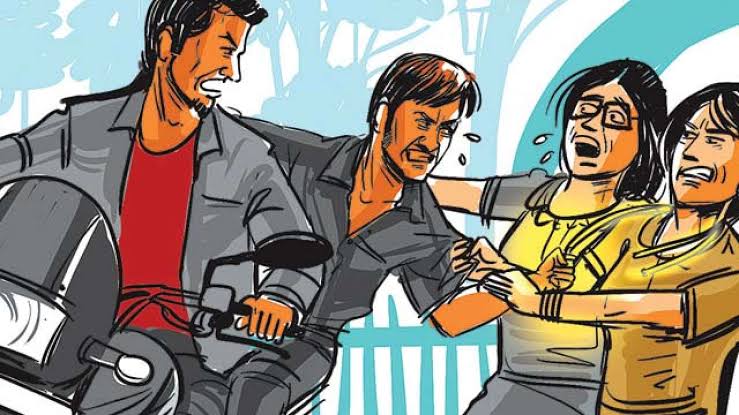 अंधाराचा फायदा घेत रोड रॉबरी सव्वा लाख व सोन्याचे दागीने पळवले..