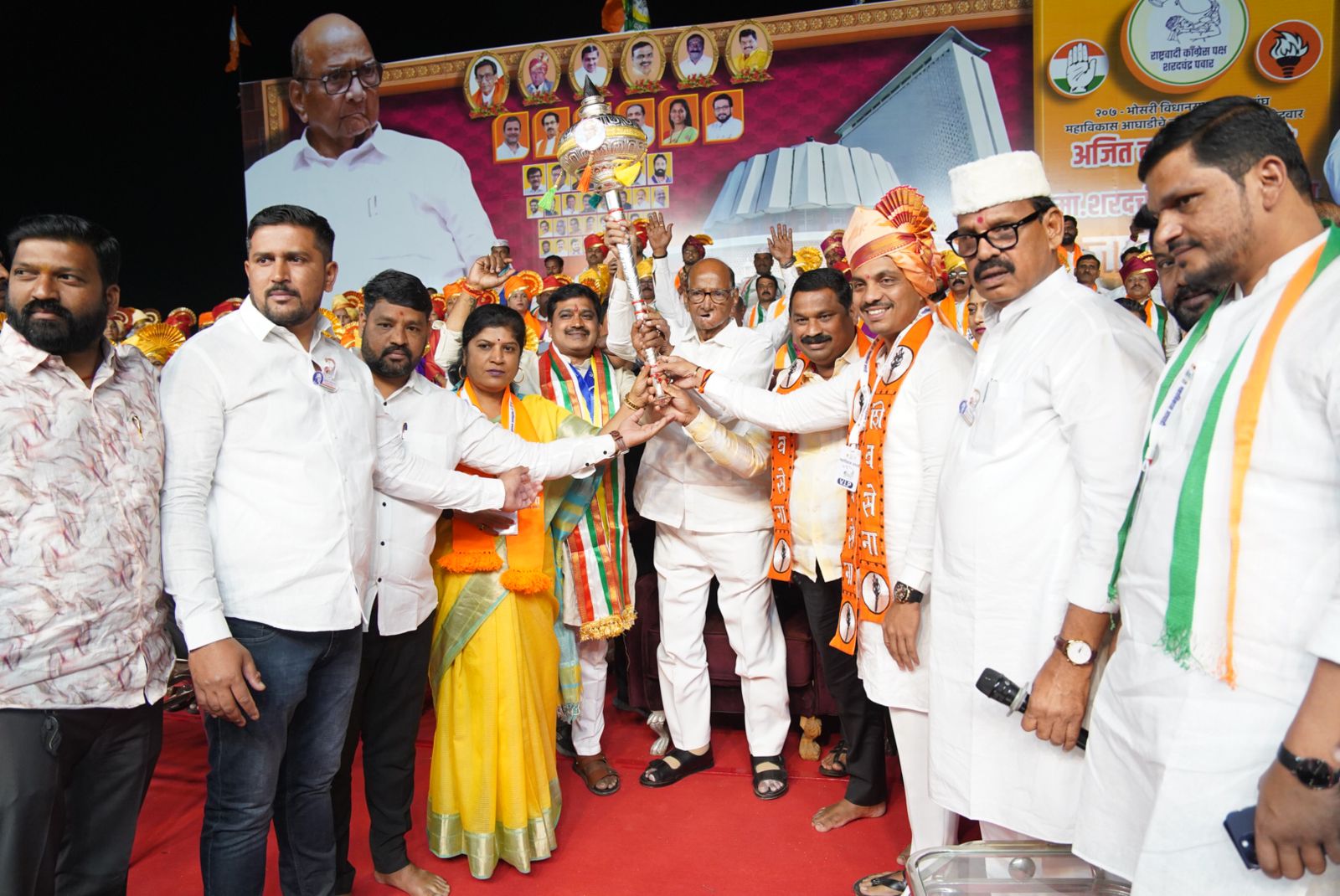 भोसरी, पिंपरी , चिंचवडमधील महाविकास आघाडीच्या उमेदवारांसाठी निवडणूक हातात घ्या- शरद पवार